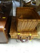 A picnic hamper and contents