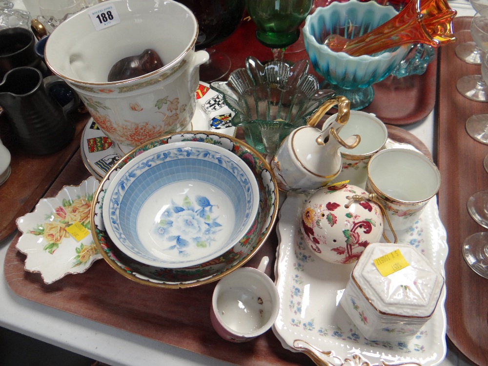 A parcel of mixed china, mainly Staffordshire