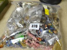 A bag of costume jewellery etc