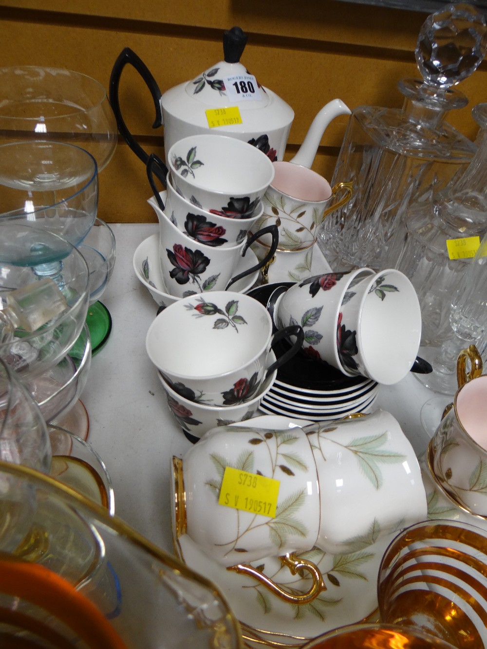 A quantity of Royal Albert Masquerade coffee ware and a small parcel of Royal Albert Braemar tea