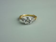 AN EIGHTEEN CARAT GOLD DIAMOND SOLITAIRE DRESS RING, visual estimate 2 carats, colour white,