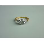 AN EIGHTEEN CARAT GOLD DIAMOND SOLITAIRE DRESS RING, visual estimate 2 carats, colour white,