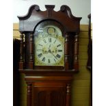 A VICTORIAN MAHOGANY CASED ROLLING MOON DIAL LONGCASE CLOCK by David Jones, Bethesda, the painted