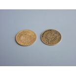 TWO GERMAN FIVE MARK GOLD COINS, each dated 1877, total 4 grms