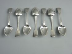 A SET OF FIDDLE PATTERNED SILVER DESSERT SPOONS by William Woodman, Exeter 1823, 8.2 troy ozs,