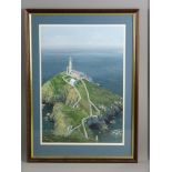 ROBERT A FRASER (1932-2011, see pages 257/8 'A Dictionary of Artists in Wales) acrylic - South Stack