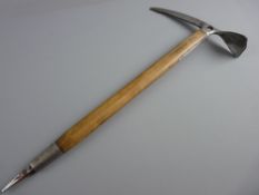 AN EVEREST-PICKEL MOUNTAINEER'S ICE CLIMBING AXE, the wooden shaft inscribed 'M T Everest 1956 ES (