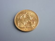 A GOLD GEORGE & DRAGON FULL SOVEREIGN 1913