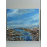 IWAN GWYN PARRY oil on box framed board - River Dee at twilight, signed and dated 2003 and with