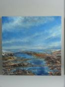 IWAN GWYN PARRY oil on box framed board - River Dee at twilight, signed and dated 2003 and with