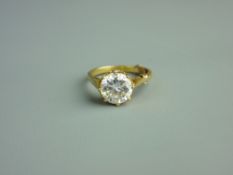 AN EIGHTEEN CARAT GOLD DIAMOND SOLITAIRE DRESS RING, visual estimate 2.5 carats, colour white, 4.7