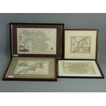 LANGLEY & BELCH tinted map 1818 - 'Langley's New Map of Carnarvonshire', 20 x 26 cms, ALEX HOGG &
