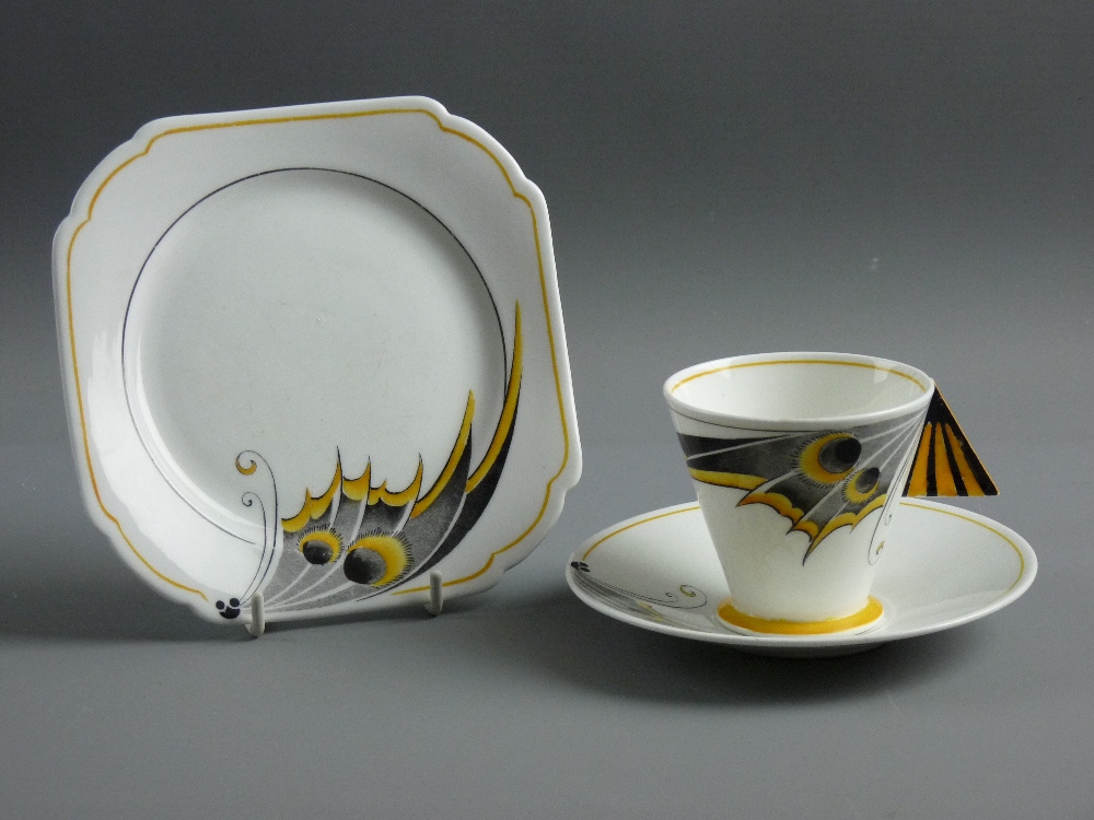 A SHELLEY CHINA MODE TRIO in the rare 'Butterfly Wing' pattern, all with Shelley backstamp, RD no.