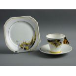 A SHELLEY CHINA MODE TRIO in the rare 'Butterfly Wing' pattern, all with Shelley backstamp, RD no.