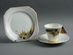 A SHELLEY CHINA MODE TRIO in the rare 'Butterfly Wing' pattern, all with Shelley backstamp, RD no.