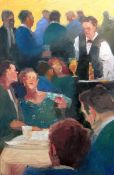 KEN AUSTER (American b.1949) giclee canvas and board prints, a matched pair - restaurant interior