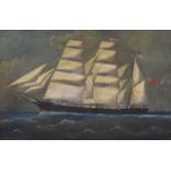 NINETEENTH CENTURY MARITIME SCHOOL oil on canvas - ship portrait of 'Robert Hine', described