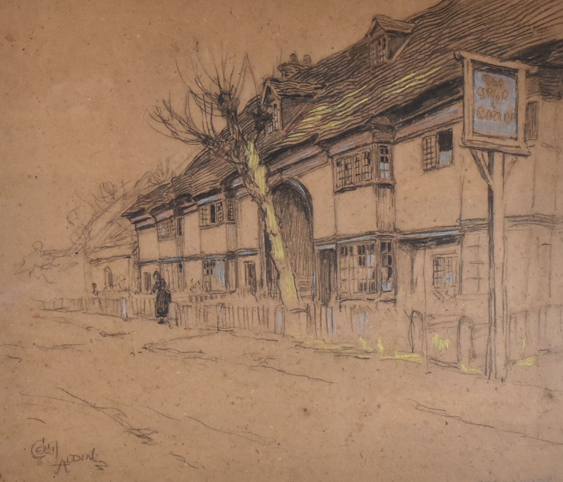 CECIL ALDIN print - of a coaching pub 'The George at Salisbury', pencil signed, 44 x 36cms - Image 3 of 4