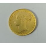 A SHIELD BACK GOLD SOVEREIGN, dated 1880