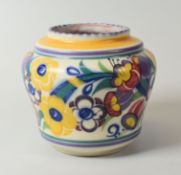 A CARTER STABLER ADAMS LTD POOLE VASE with typical colourful all-round floral painted body, signed