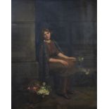 WILLIAM FIRTH oil on canvas - mid twentieth century portrait of a seated female with shawl over