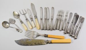 A PARCEL OF MIXED FLATWARE INCLUDING SOME SILVER CONTENT