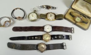 A PARCEL OF VINTAGE WRISTWATCHES including 9ct gold encased and together with a Salvation Army
