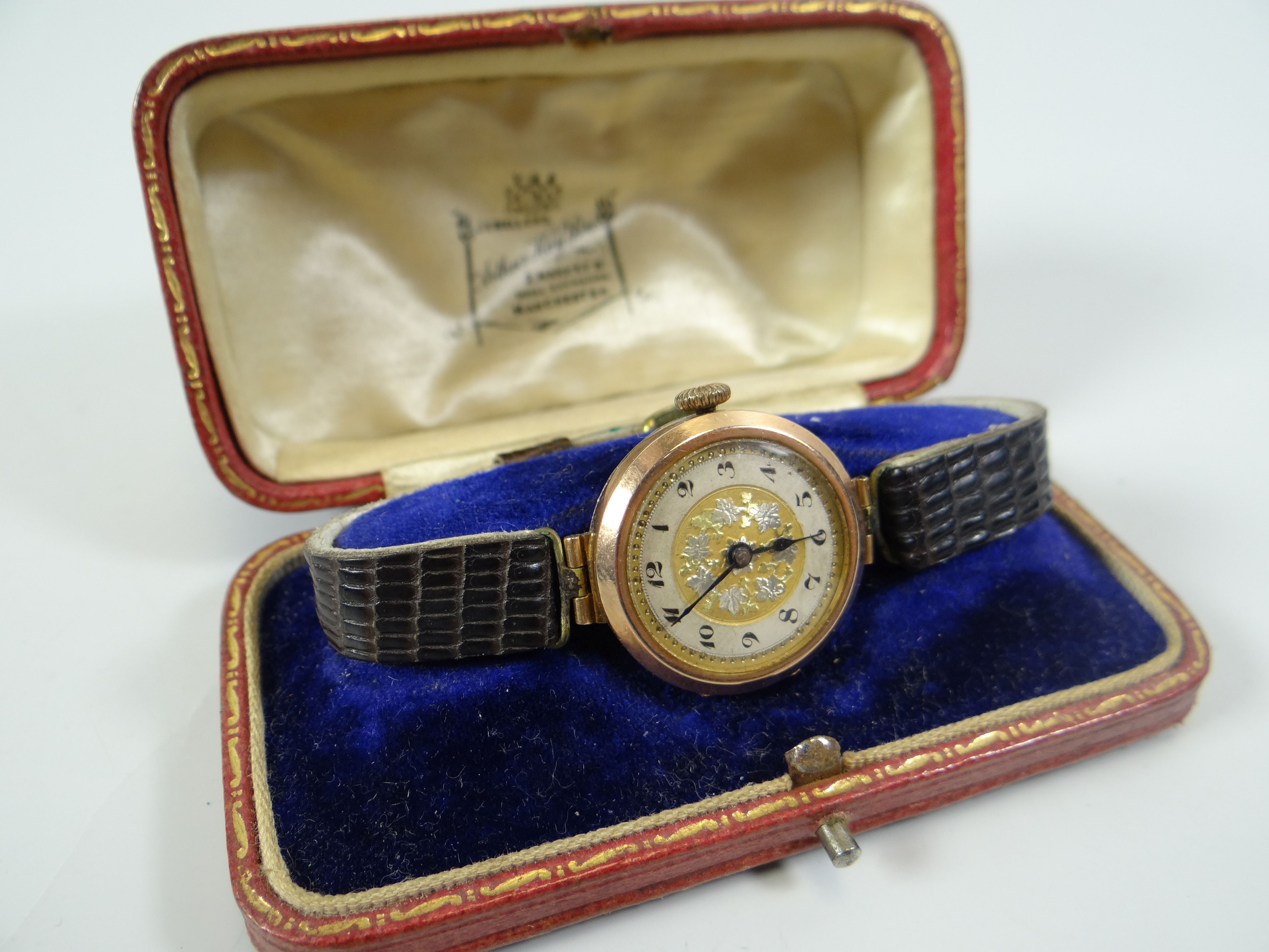 A 9CT YELLOW GOLD VINTAGE WRISTWATCH with later strap - Image 3 of 3