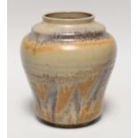 A POOL STONEWARE VASE BY CARTER STABLER ADAMS with mottled effect glaze, impressed mark, 17cms