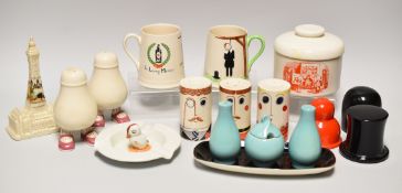 A PARCEL OF CARLTONWARE POTTERY including two 'Last Drop' hanging figure tankards, a pair of novelty