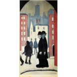 L S LOWRY Fine Art Guild stamped print - titled to margin 'Two Brothers', signed, 63 x 31cms