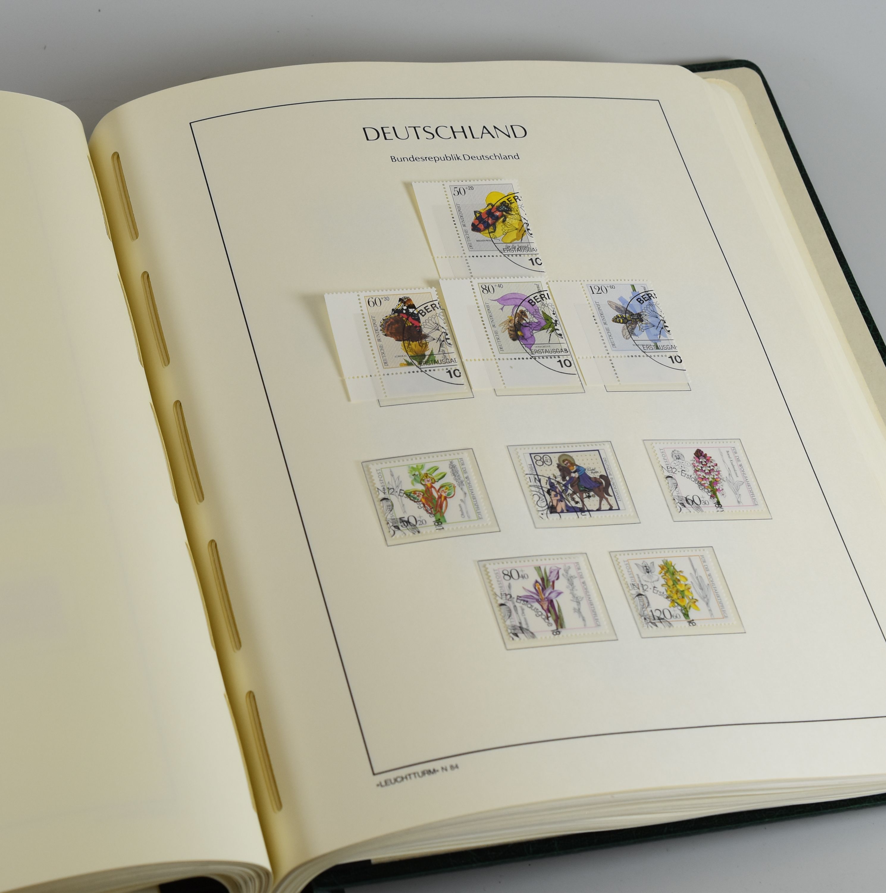 AN ALBUM OF GERMAN STAMPS professionally completed in chronological order from 1970 & GREEN ALBUM OF - Image 2 of 2
