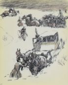 CECIL ALDIN four coloured prints - 'The Romance of the Road' (possibly on ceramic tile) dated