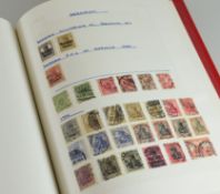 A RED STAMFORD MAJOR STAMP ALBUM comprehensively filled with 'World Letters A-J' & A RED STAMFORD