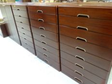 A SET OF THREE HULSTA FURNITURE DANISH CHESTS of eight drawers together with a similar two door