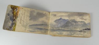 ROBERT COOPER watercolours and drawings within sketch book - Scottish Highlands landscape with