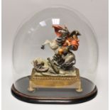 A CAPODIMONTE SCULPTURE `NAPOLEON CROSSING THE ALPS` composed of the figure riding a bucking horse