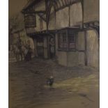 CECIL ALDIN print - of a coaching pub 'The George at Salisbury', pencil signed, 44 x 36cms