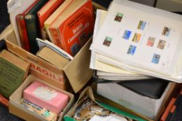 HUNDREDS OF STAMPS, LOOSE & ON PAGES, SOME CATEGORISATION contained in shoe boxes, categorised