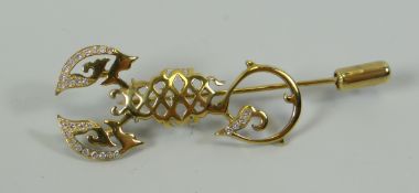 A CONTEMPORARY SILVER GENTLMAN'S TIE-PIN of scorpion-form by deLaCour in original box