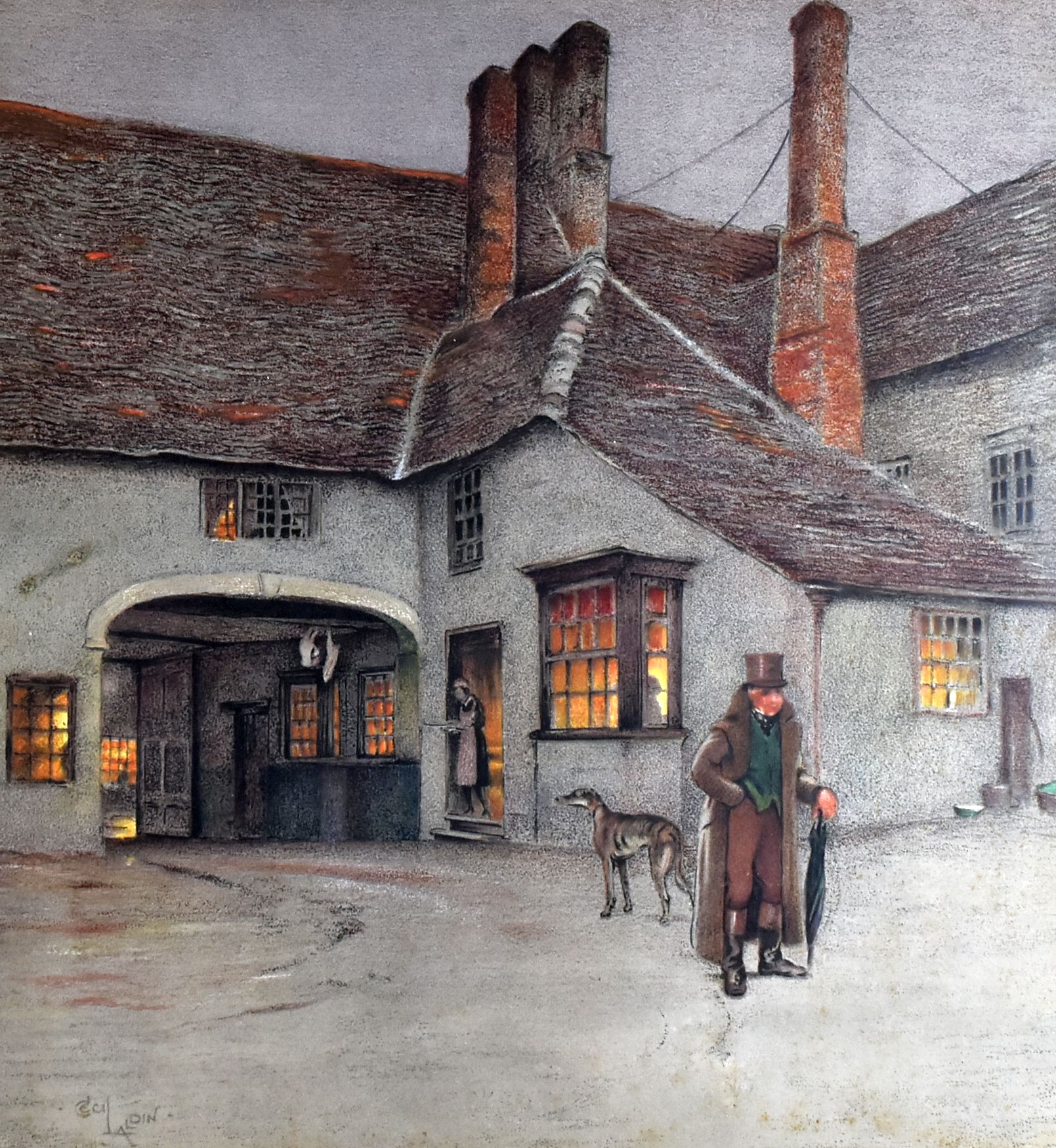 CECIL ALDIN coloured engraving - 'The New Inn, Gloucester', pencil signed, 45 x 37cms together - Image 3 of 4