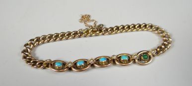 A 9CT GOLD CHAIN BRACELET, 6gms