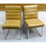 A PAIR OF VERCO LEATHER CHAIRS circa 1970s on chrome supports