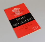 A RUGBY UNION PROGRAMME WALES V NEW ZEALAND 1953 being the occasion when Wales last were