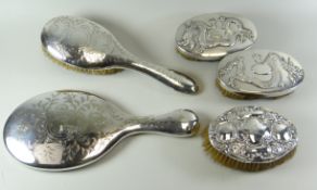 A MIXED PARCEL OF SILVER BACKED DRESSING TABLE ITEMS