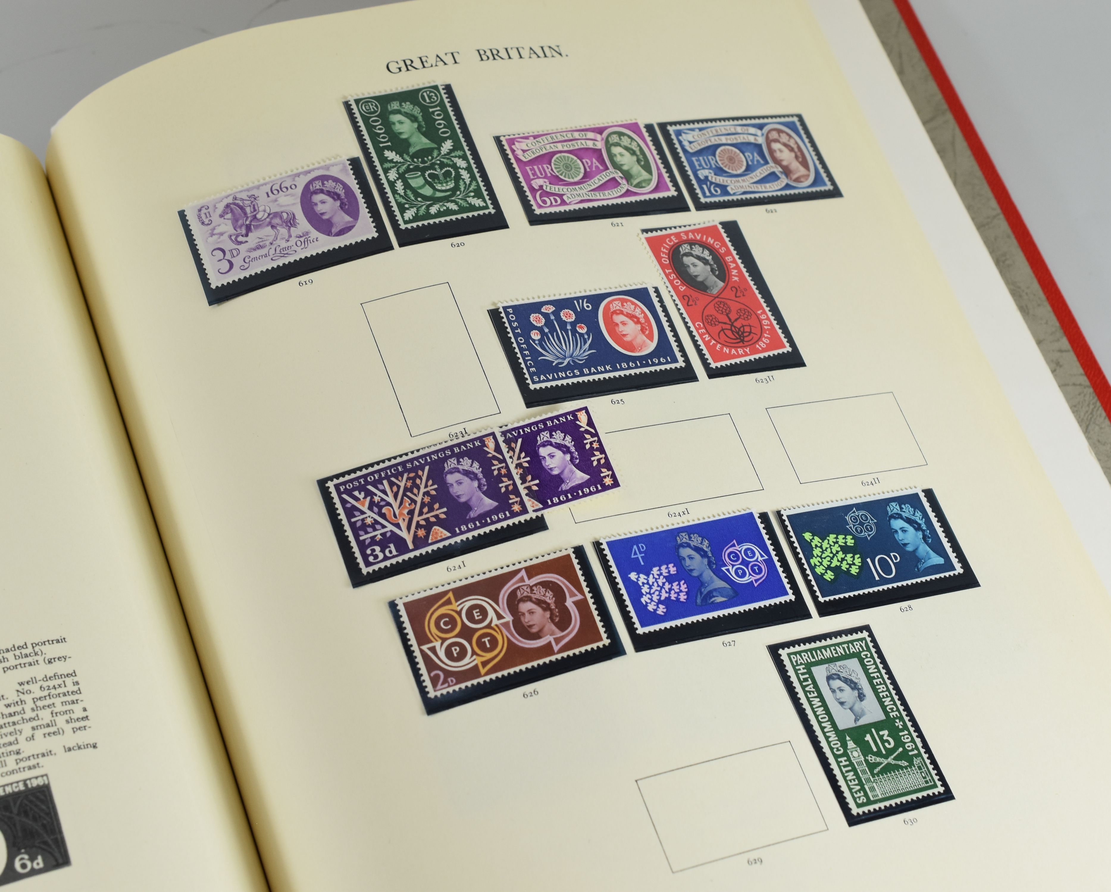 A RED WINDSOR ALBUM OF GREAT BRITAIN USED STAMPS mainly Elizabeth II & TWO PURPLE ALBUMS OF ROYAL