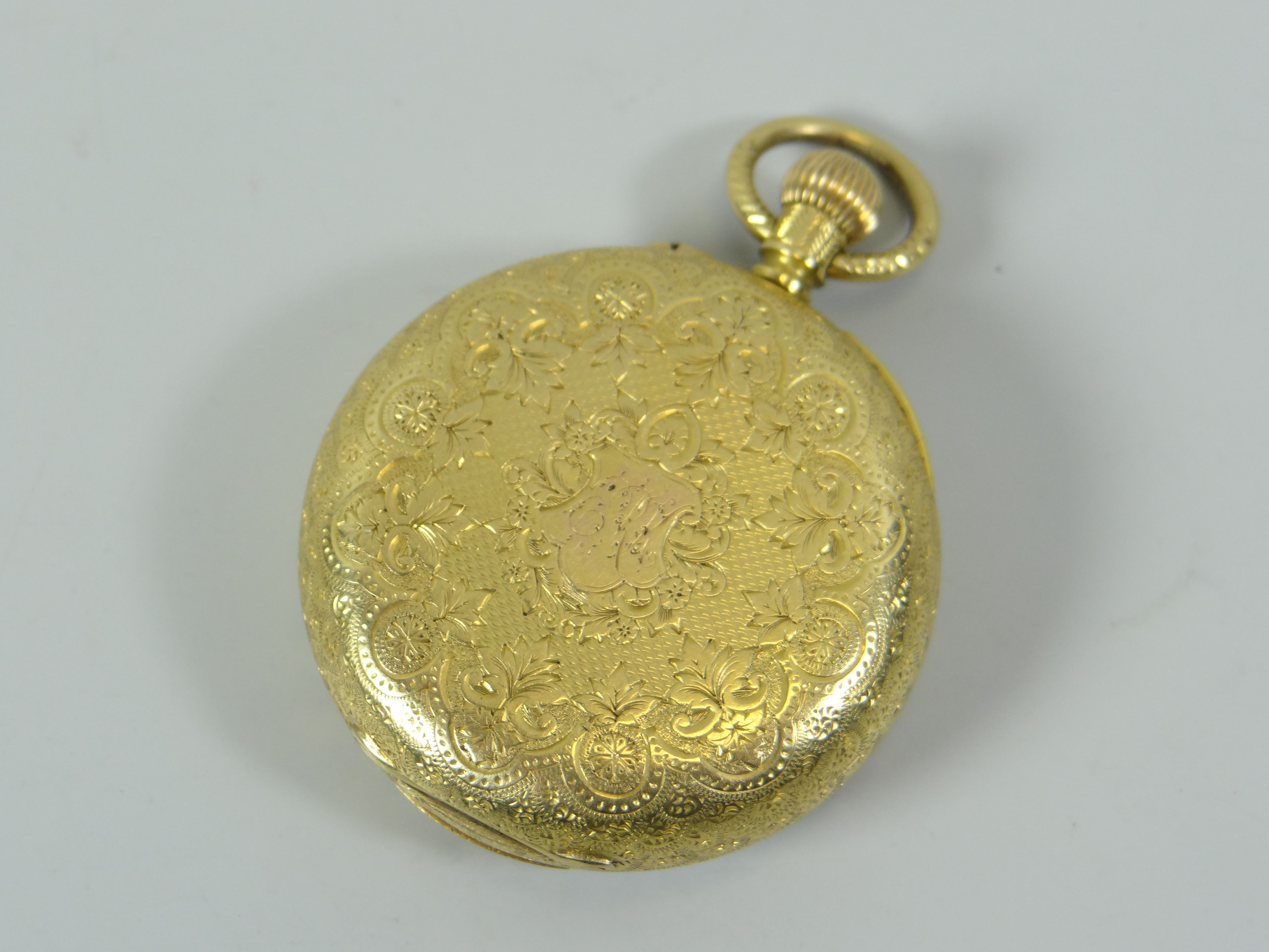 AN 18CT GOLD OPEN-FACE POCKET WATCH BY JULES JURGENSEN stem-wound and having a finely chased outer- - Image 2 of 2