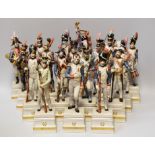 A SET OF EIGHTEEN ITALIAN PORCELAIN MILITARY FIGURES