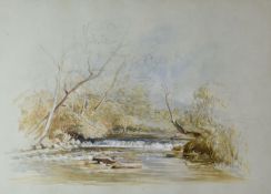 LATE NINETEENTH / EARLY TWENTIETH CENTURY ENGLISH / WELSH SCHOOL watercolours, a pair - river