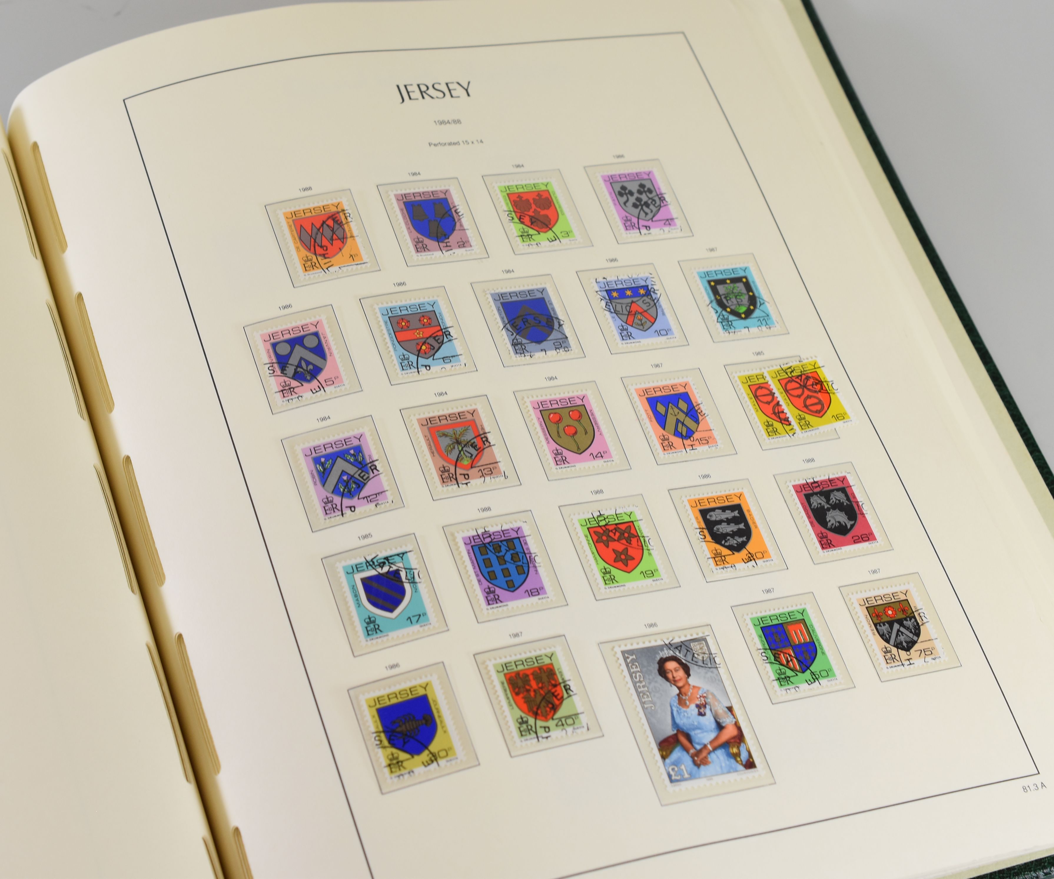 AN ALBUM OF JERSEY STAMPS partially completed from 1969 onwards & FIFTEEN ALBUMS OF JERSEY / CHANNEL